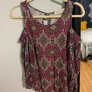 Cold shoulder top with adorable pattern